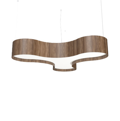 Trevo 1 - Light LED Pendant, American Walnut