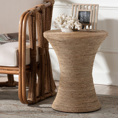 Bali & Pari Cady Japandi Natural Seagrass Side Table
