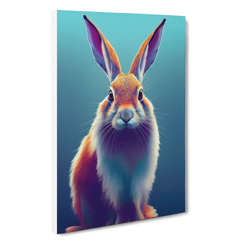 Hare In Colour - Wrapped Canvas