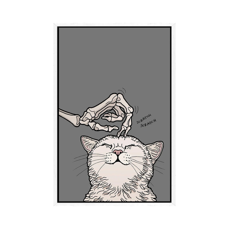 Purrpurr 1 Piece Wall Art on Canvas, 66.04 cm H x 45.72 cm W, White Framed
