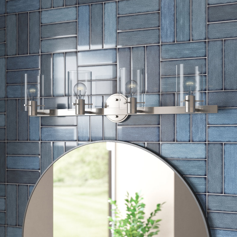 Éclairage pour salle de bain 4 lumières à intensité variable Atesha Anchia, Nickel brossé