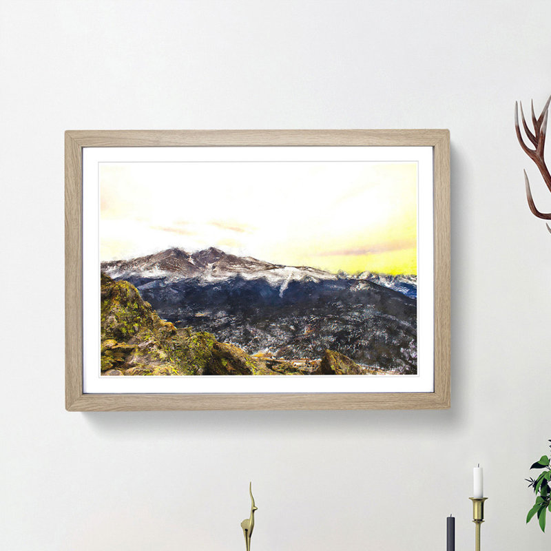 Rocky Mountains in Colorado - Framed Print, 45cm H x 63cm W x 2cm D, Oak Framed