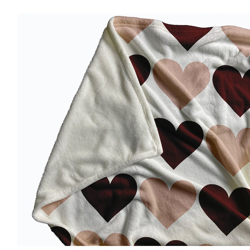 Jeté Alternating Hearts, Magenta, L 30 po x L 39,75 po