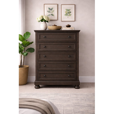Dianna 5 Drawer 40" W Standard Chest by Charlton Home
