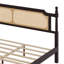 Base de lit en bois avec tête de lit en rotin-184032122-184032120