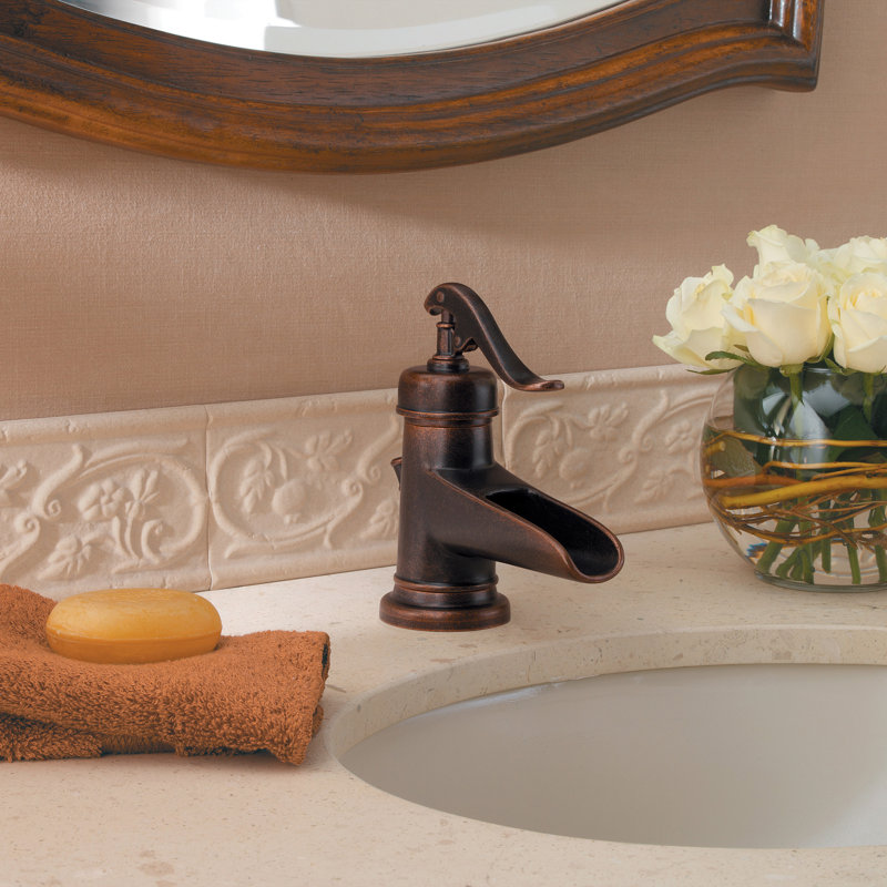 Ashfield-Bath Single Hole Bathroom Faucet with Drain Assembly, Rustic Bronze