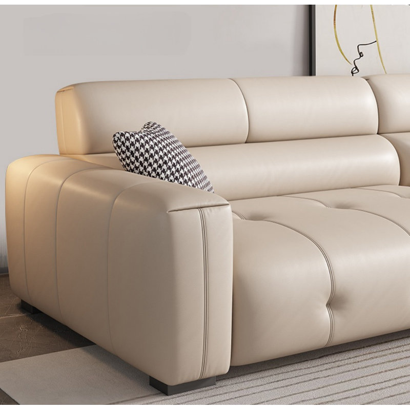 Modern Casual Simple Sofa, Off White, 33.5" H x 74.8" W x 35.4" D, 2