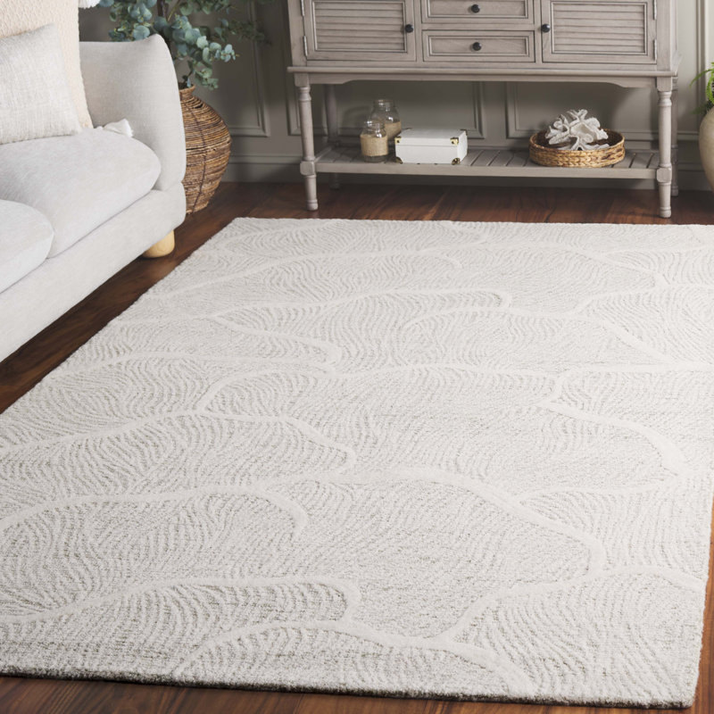 Tapis abstrait en laine touffeté à la main Arthav 402, Rectangle de 5 pi x 8 pi