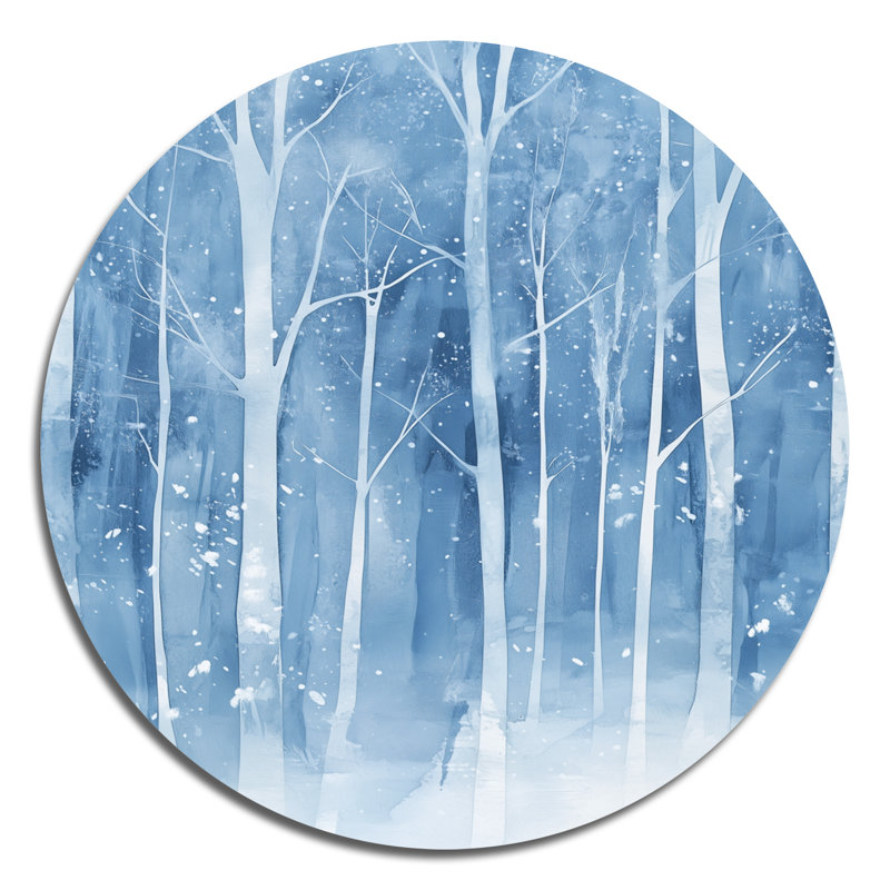Décoration murale ronde en métal Jahniah - Paysages, L 23 po x H 23 po