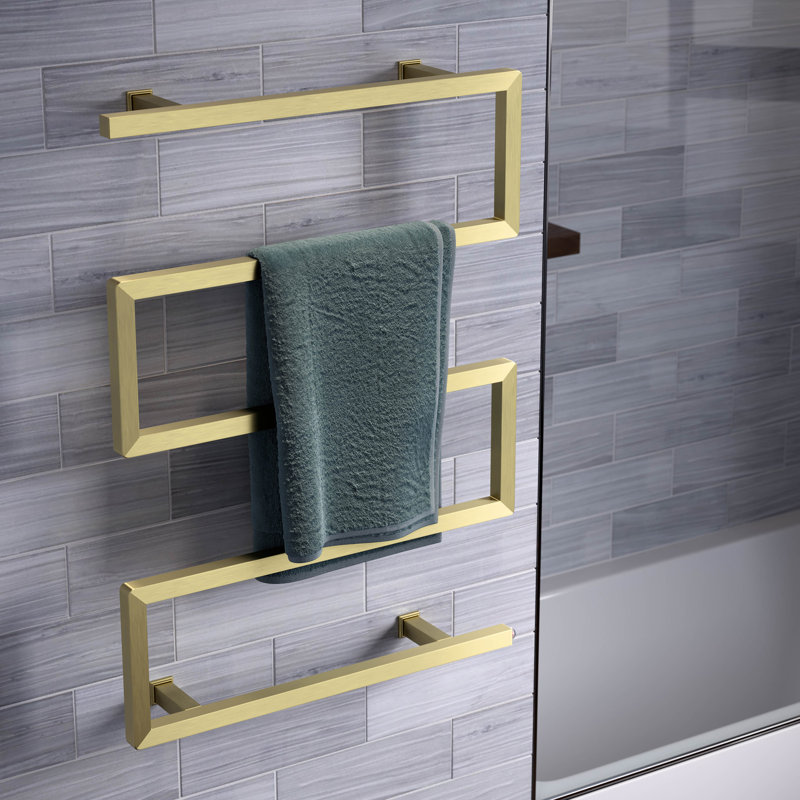 Voltaire 5-Bar Electric Towel Warmer in Brushed Gold, Brushed Gold