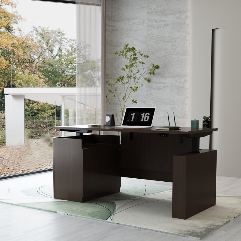 Adjustable Executive Desk, Espresso