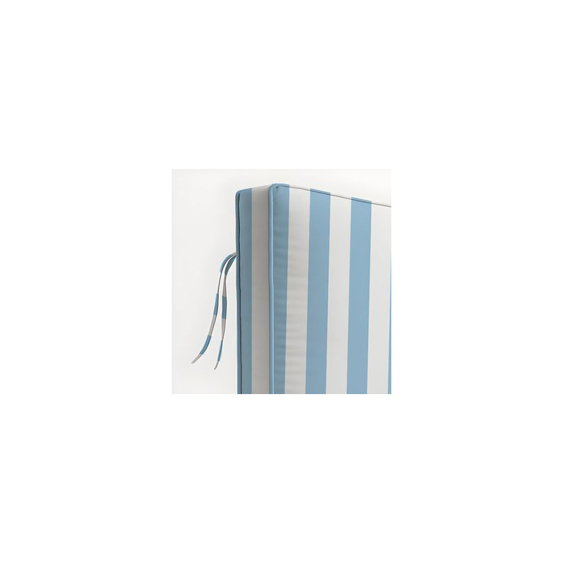3" Deep Seat Chair Cushion Stripe Border Frame - Water-Resistant, Light Blue, 24" W x 24" D