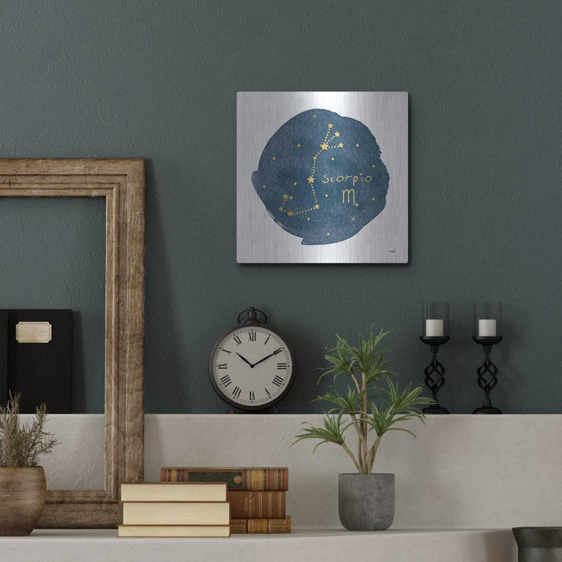 «Horoscope Scorpio» par Moira Hershey, art mural en métal, H 12 po x l 12 po