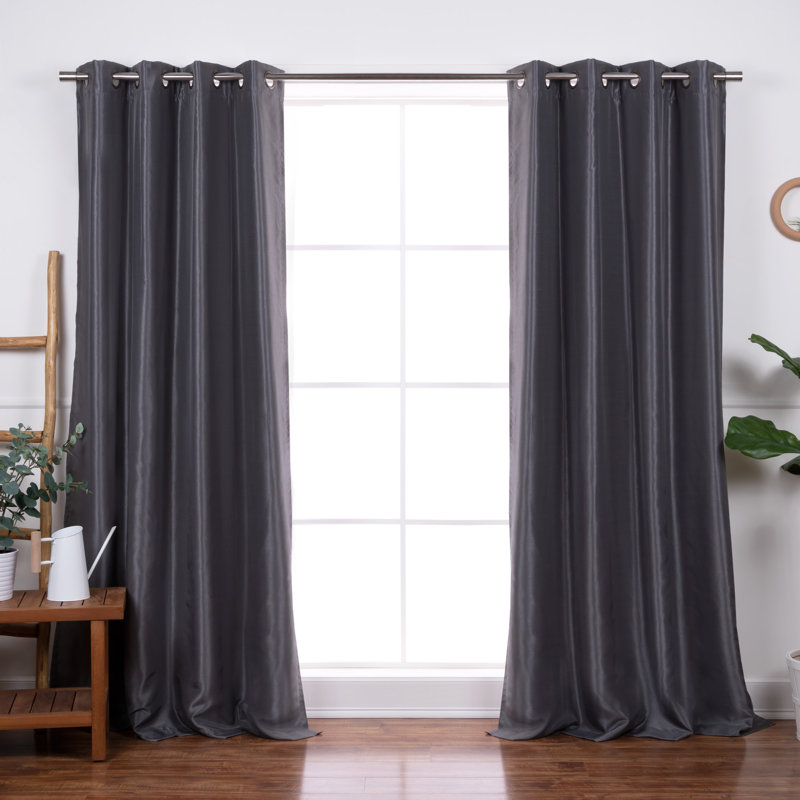 Julianni Blackout Curtain Pair, Dark Gray, 52" W x  63" H