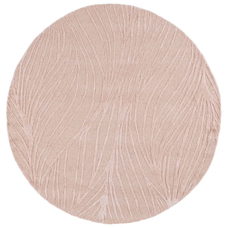 Glamour Hand Tufted Wool; Viscose; Cotton Abstract Indoor Rug, Round 6'