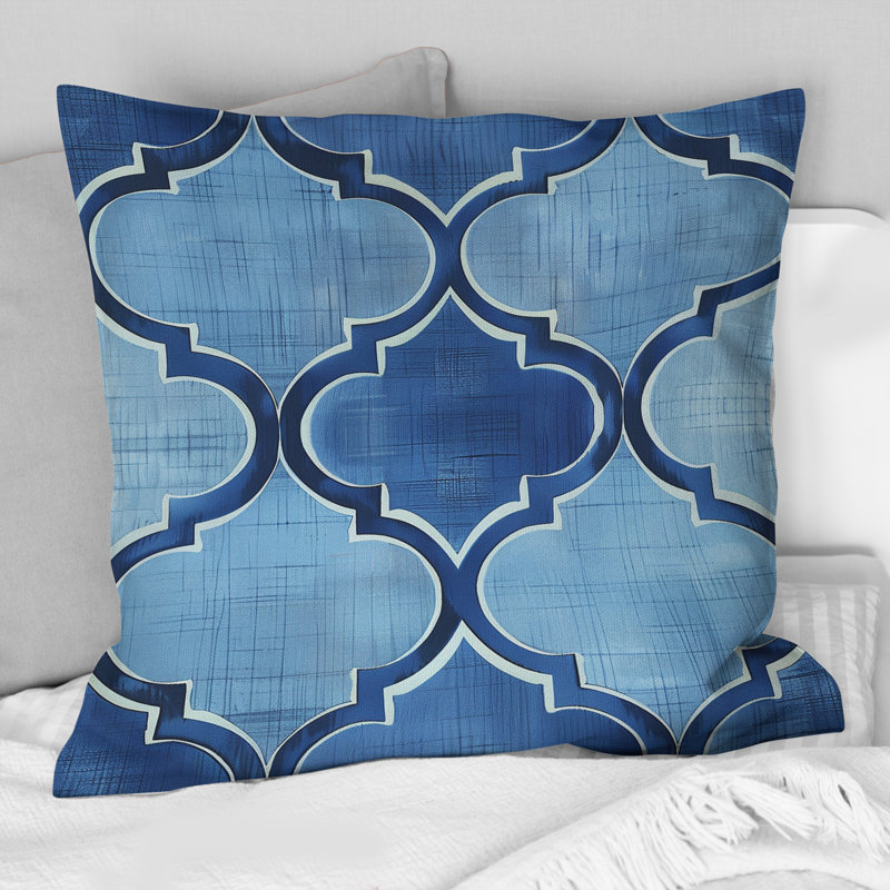 Coussin bleu Modern Trellis II - Modern, H 18 po x l 18 po
