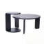 Ensemble de 2 tables gigognes rondes en bois avec pieds robustes-740006198