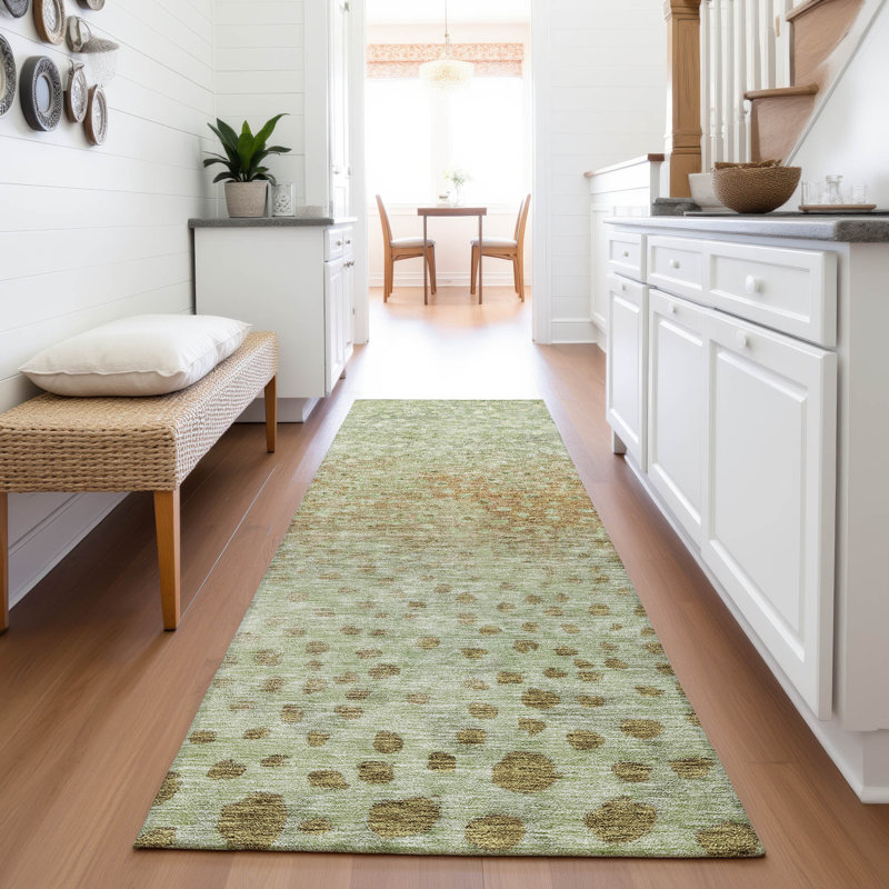 Premium Machine Washable Christina AMF1074 Circles Rug, Runner 2'3" x 7'6"
