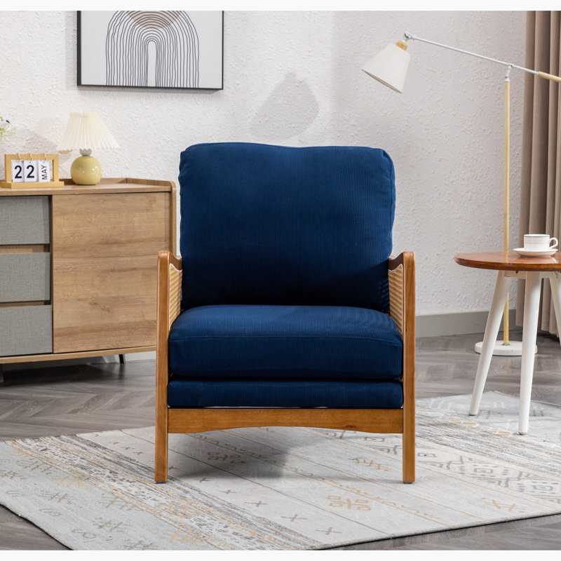 Fauteuil Averyanna, Velours bleu marine