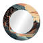Mountain Trees In Retro Graphic - miroir décoratif montagnes, grand miroir mural rond jaune, impression sur métal-99619369