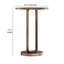 Table d'appoint ronde en bronze antique, plateau ovale ouvert de 39,3 cm (15,46 pouces) avec base profilée.