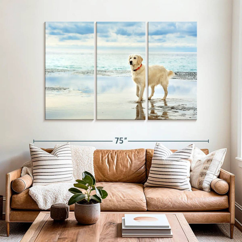 Seafront Golden Retriever, 42" H x 65" W