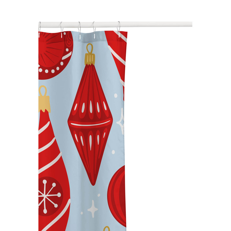 Rideau de douche ultraléger Ornaments, Argent / bleu