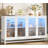 Sideboard Buffet Cabinet With Storage & Led Lights, 55" Large Wood Cabinet With 4 Fluted Glass Doors-106644776