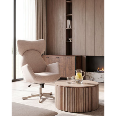 Swivel Armchair SONDERBY Fabric Beige