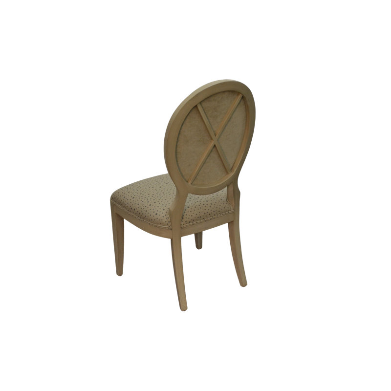 Chaise de salle à manger latérale de style transitionnel à dossier ovale