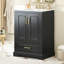 Meuble-lavabo de 24 po avec lavabo en céramique, structure en bois massif, charnières de porte à fermeture en douceur, tiroir divisé et rangement à double porte pour une mise à niveau pratique. Construction moderne, mécanisme, décoration intelligente-1967061589-1967061579
