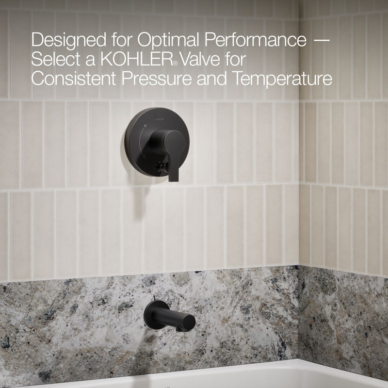 Elate Rite-Temp Bath And Shower Trim Kit With Push-Button Diverter, 1.75 Gpm, Matte Black