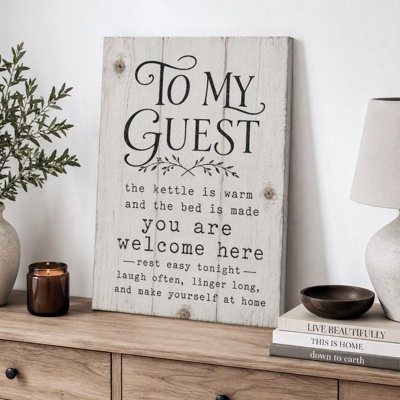 «Rustic To My Invite Welcome», impression sur toile encadrée, impression sur toile