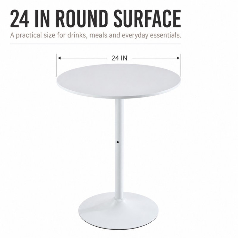 Table de bar ronde blanche