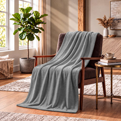 Soft Plush Fleece Blanket – Reversible Flannel Throw For Bed And Couch