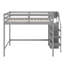 Lit mezzanine double avec garde-robe de rangement-389097639