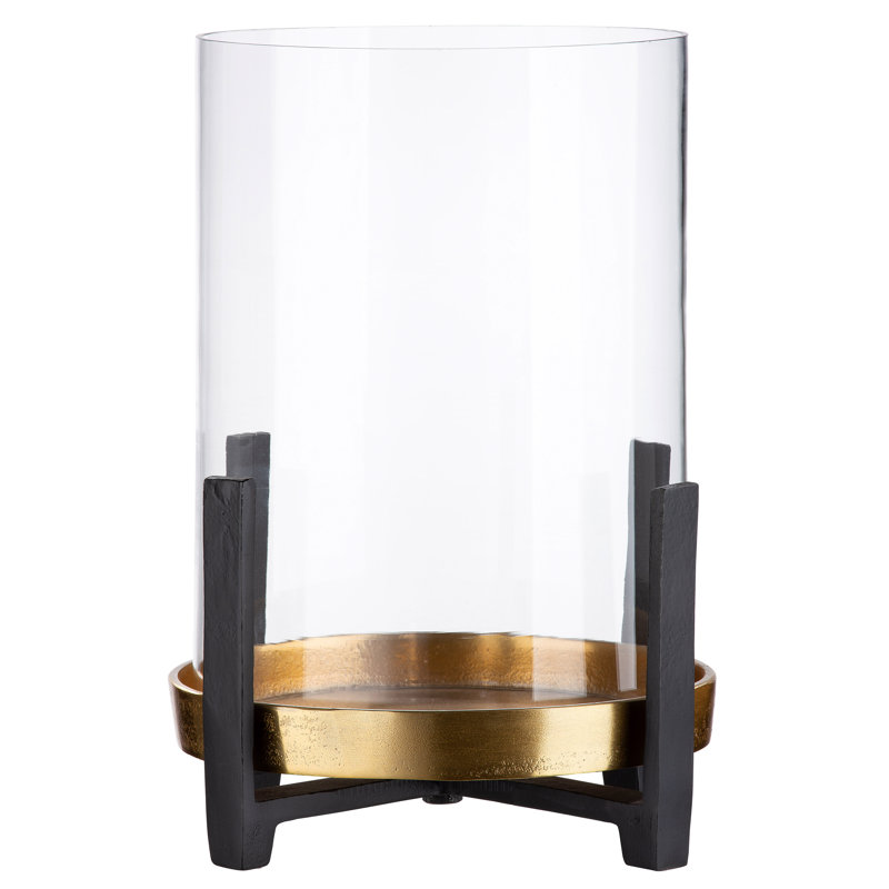 Aluminum Tabletop Hurricane, 29cm H x 23cm W x 23cm D
