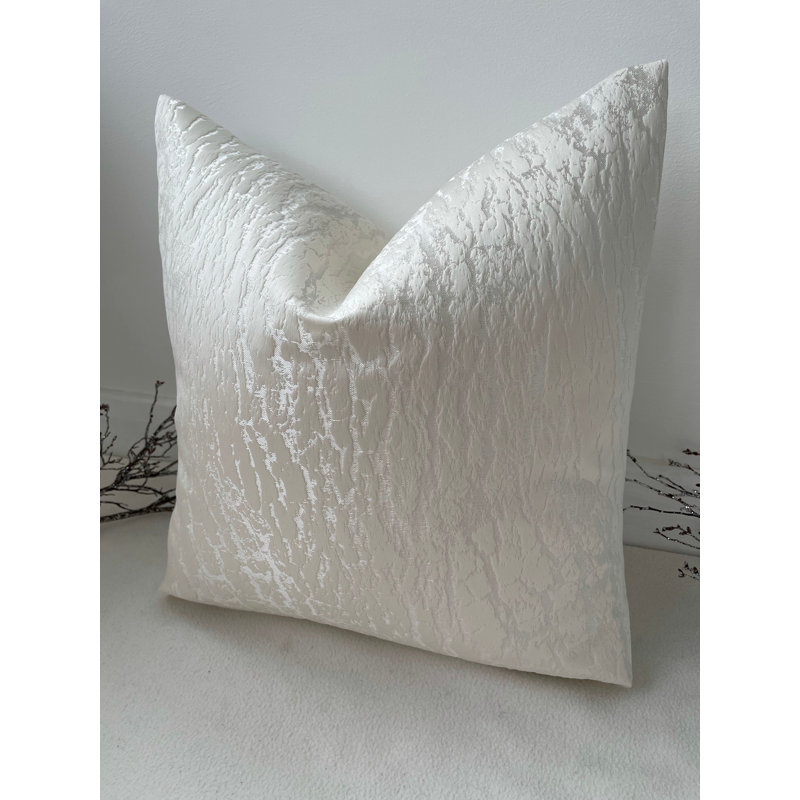 Abstract Square Cushion Cover, Ivory