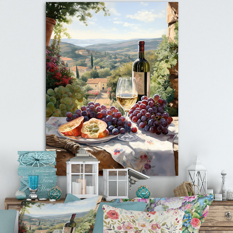«Vineyard Romantic Charm Landscape I», reproduction d'art sur toile, Toile tendue, H 44 po x l 34 po x P 1,5 po