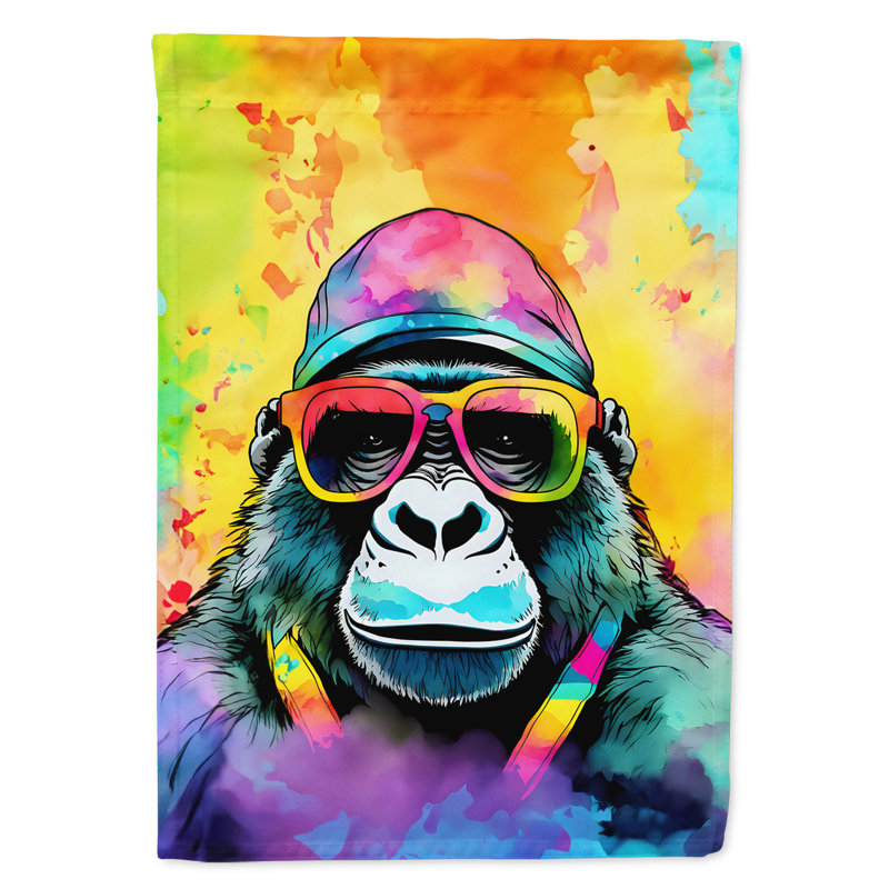 Drapeau de maison de gorille hippie