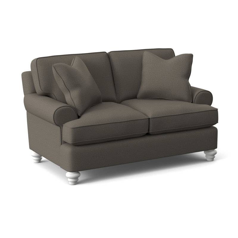 Lowell Upholstered 60'' Loveseat, Gray Sugar Performance; 0863-84, Frost White Finish