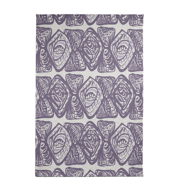 Tapis mauve à motif géométrique, Rectangle 2 pi x 3 pi