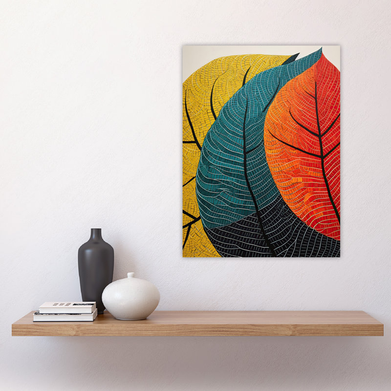 Wall Art Print Close Up Leaves Gond Painting Style Poster