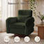 Fauteuil pivotant à 360° avec appui-tête réglable sur quatre niveaux et base en bois.-127887979
