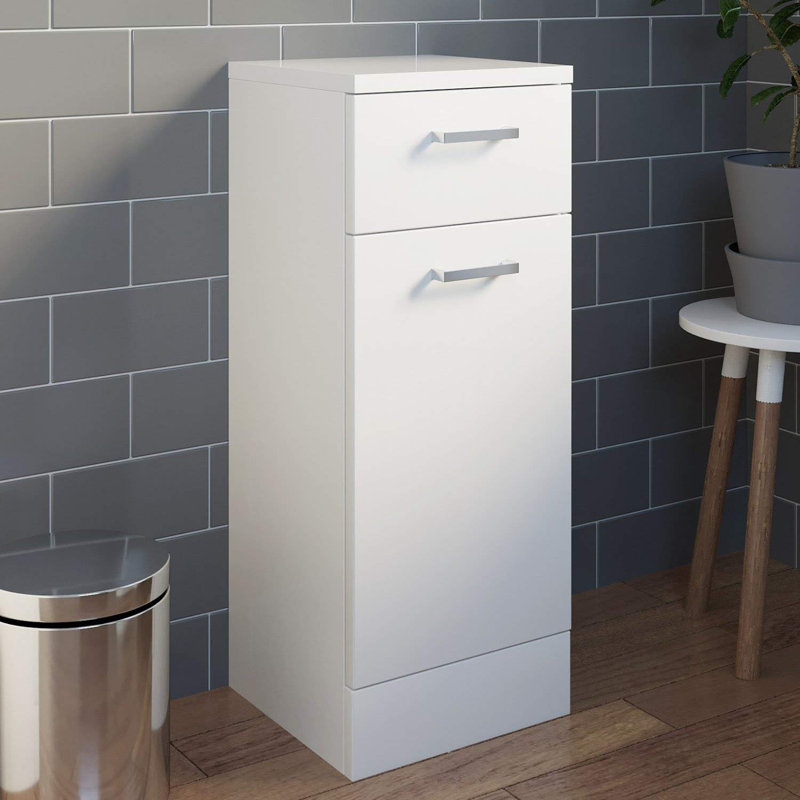 Wood Cabinet Laundry Hamper, White