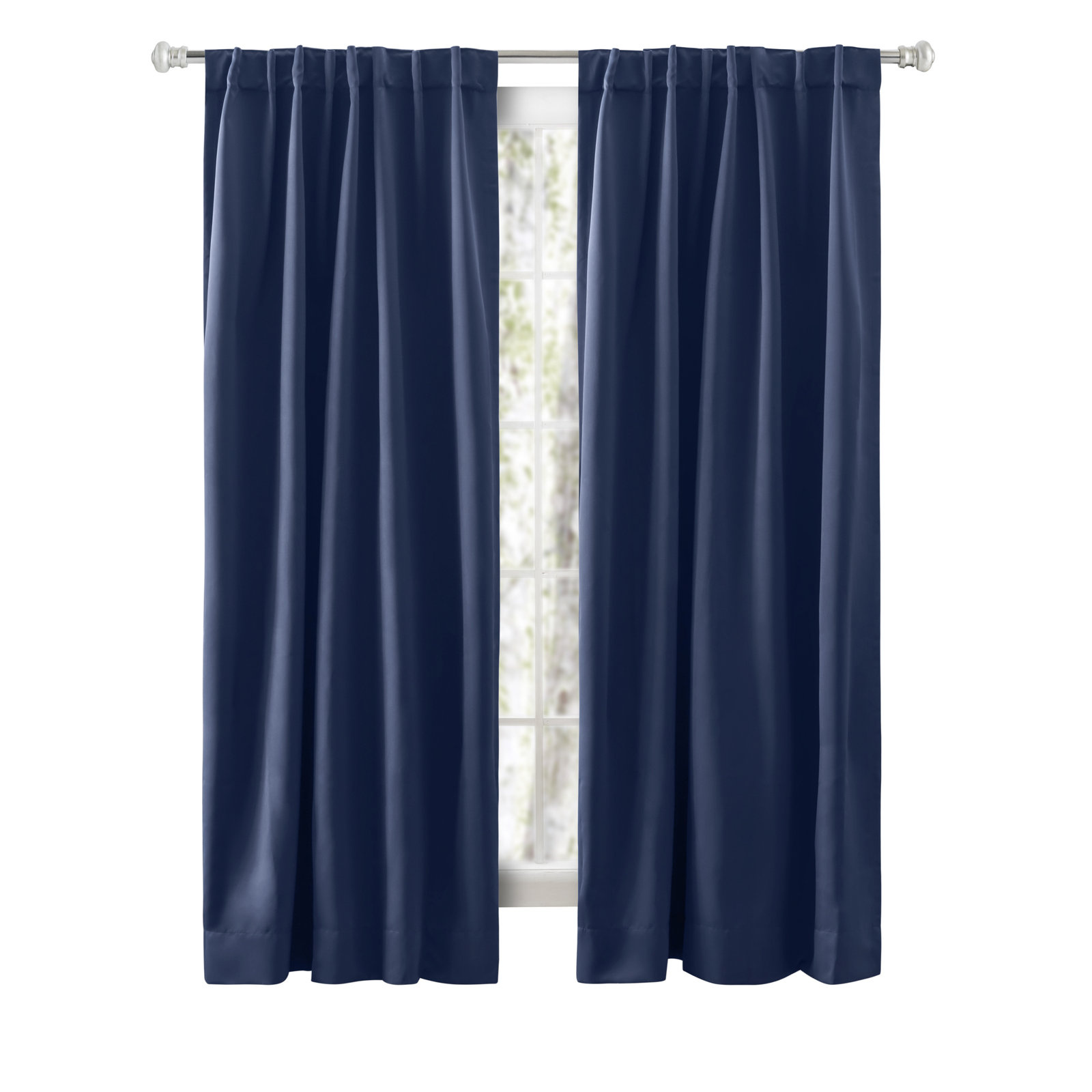 Ardelle Blackout Thermal Rod Pocket Panel, Blue, 56" W x 84" L