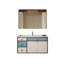 Meuble-lavabo mural Dopamine bicolore en bois d'hévéa massif avec lavabo en céramique intégré et armoire à miroir intelligent-1977828525