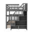 Lit superposé double sur lit double pour chambre à coucher, équipé d'un tiroir, d'un rangement et d'un garde-corps sur l'escalier-2142315218