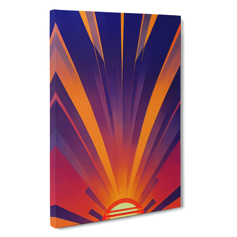 Splendid Art Deco Sunset No.4 - Wrapped Canvas, 50cm H x 35cm W x 3cm D