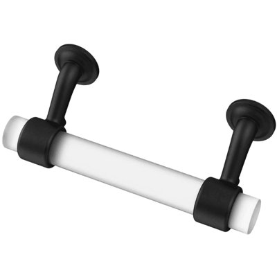 3" Bar Pull Flat Black with Frosted Glass